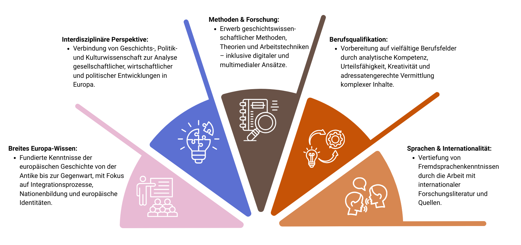 Informationsgrafik zu den Vorteilen des Studienangebots.